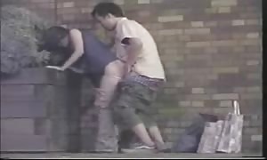 lovers get caught fuckin' outside -spycam