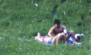 Alluring outdoor action with a crazy-minded Russian