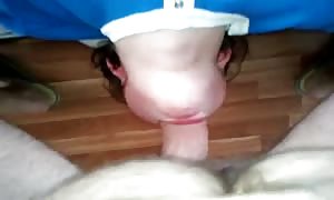 Dick-addicted dark haired takes a juicy wide boner in her mouth