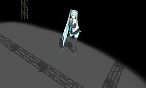 MMD sexy Blue Hair stunner with fake hard-on in beaver GV00079