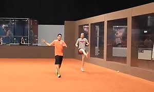 Maria Sharapova warming up