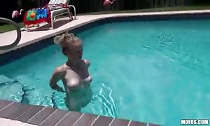 My ex-gf easy woman thinks that free swimming in my pool, however
 I want to face-fuck