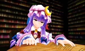 Touhou MMD - Marisa eaten by Giantess Patchouli (Vore)